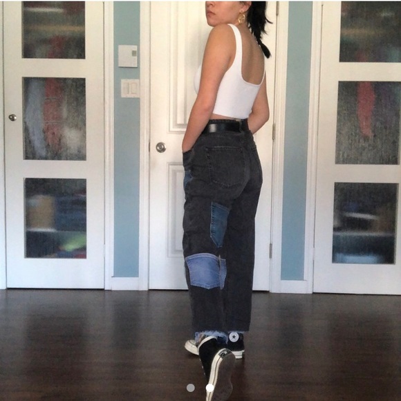 CUSTOM REWORKED MOM JEANS - Picture 2 of 2